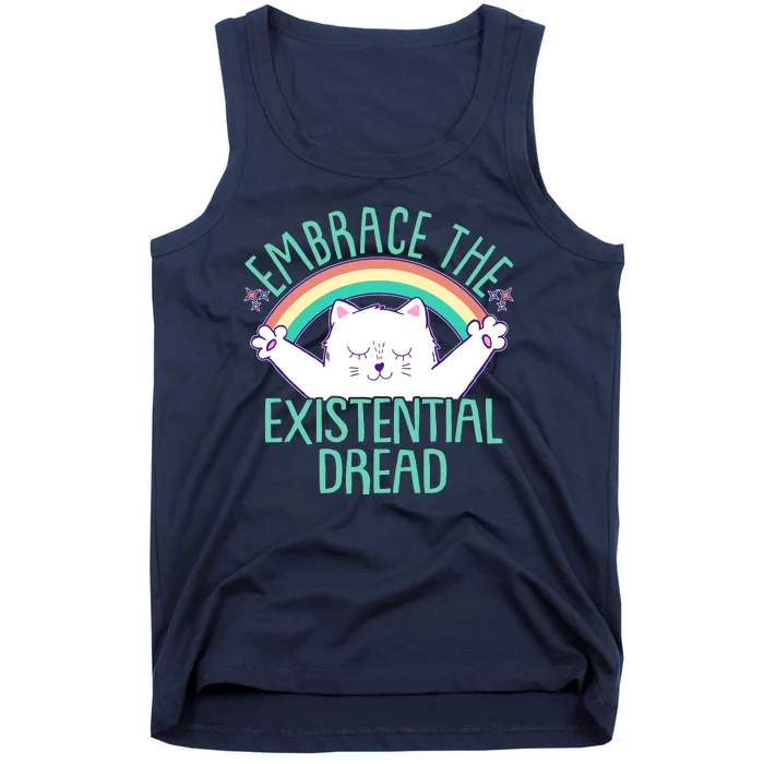 Funny Cat Embrace The Existential Dread Tank Top