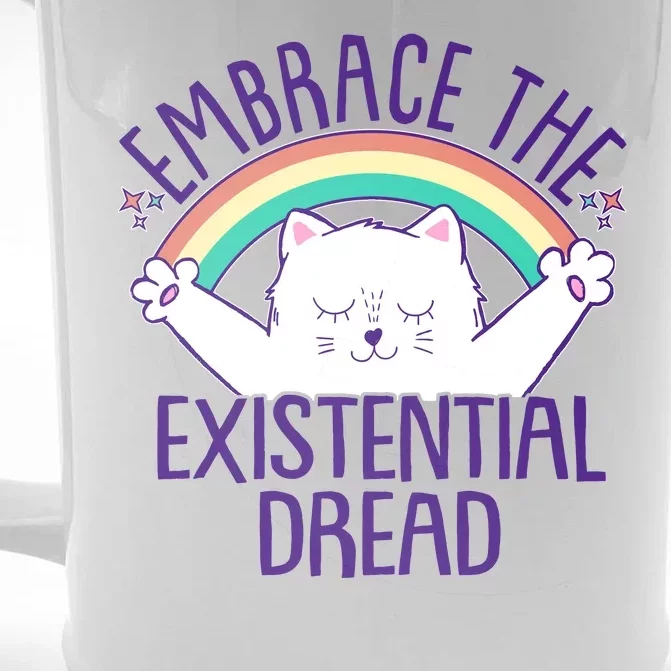 Funny Cat Embrace The Existential Dread Front & Back Beer Stein