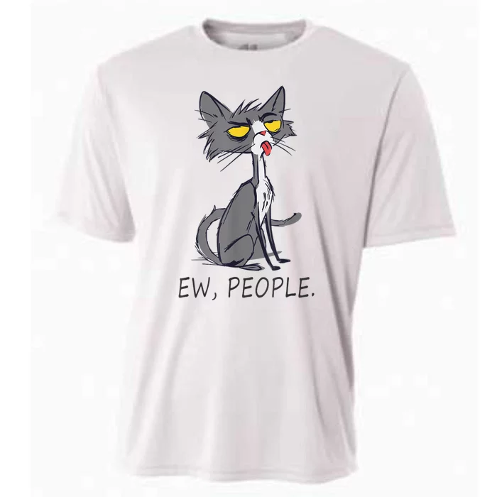 Funny Cat Ew People Meowy Cat Lovers Cooling Performance Crew T-Shirt