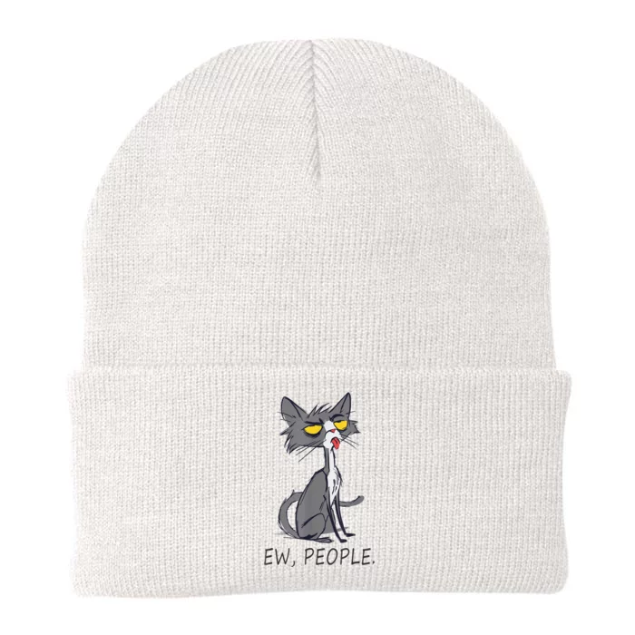 Funny Cat Ew People Meowy Cat Lovers Knit Cap Winter Beanie