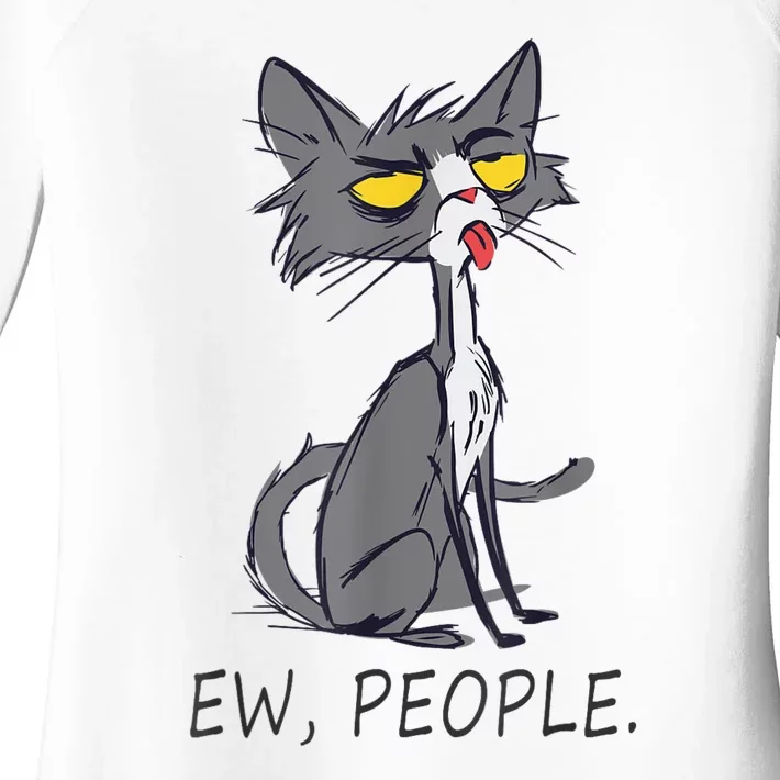 Funny Cat Ew People Meowy Cat Lovers Women's Perfect Tri Tunic Long Sleeve Shirt