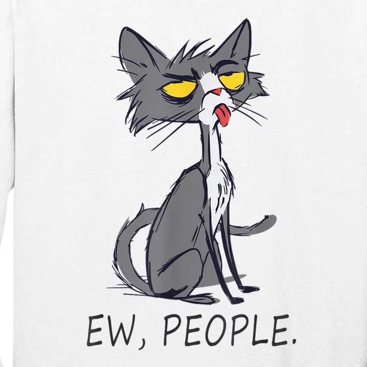 Funny Cat Ew People Meowy Cat Lovers Tall Long Sleeve T-Shirt