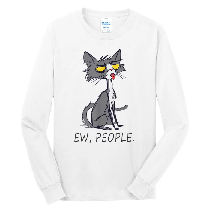 Funny Cat Ew People Meowy Cat Lovers Tall Long Sleeve T-Shirt