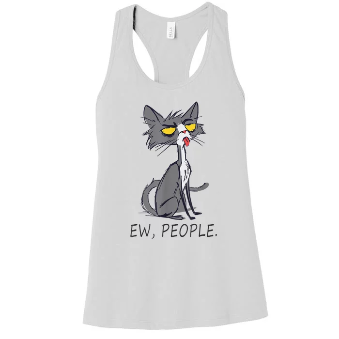 Funny Cat Ew People Meowy Cat Lovers Women's Racerback Tank