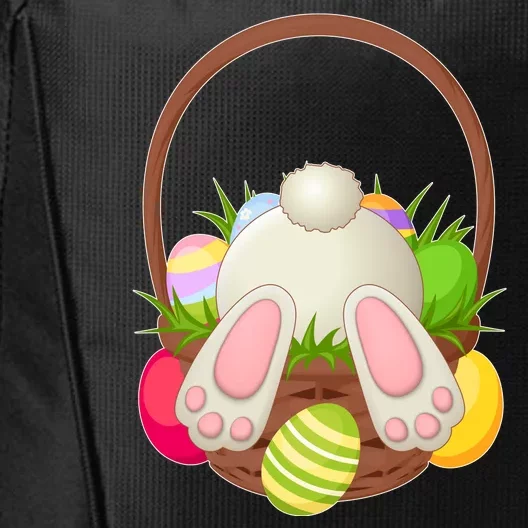 Funny Cute Easter Bunny Bottom Basket Easter Eggs City Backpack