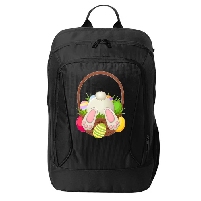 Funny Cute Easter Bunny Bottom Basket Easter Eggs City Backpack