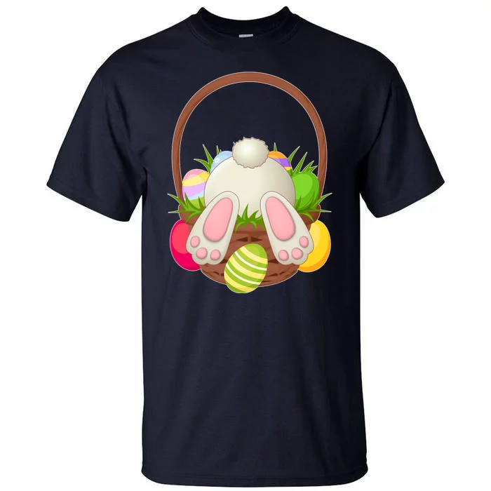 Funny Cute Easter Bunny Bottom Basket Easter Eggs Tall T-Shirt