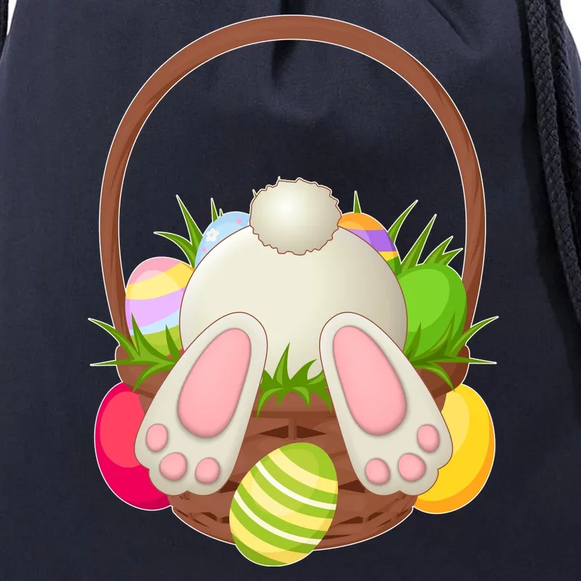 Funny Cute Easter Bunny Bottom Basket Easter Eggs Drawstring Bag