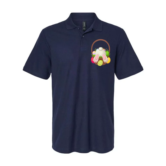 Funny Cute Easter Bunny Bottom Basket Easter Eggs Softstyle Adult Sport Polo