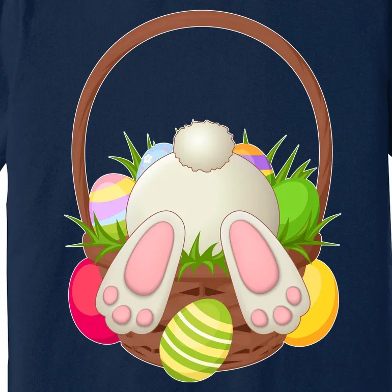 Funny Cute Easter Bunny Bottom Basket Easter Eggs Premium T-Shirt