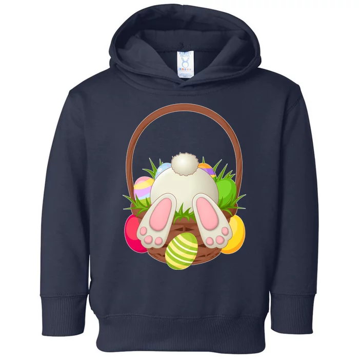 Funny Cute Easter Bunny Bottom Basket Easter Eggs Toddler Hoodie