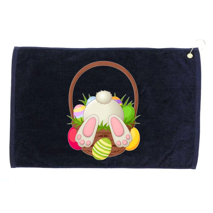 Funny Cute Easter Bunny Bottom Basket Easter Eggs Grommeted Golf Towel