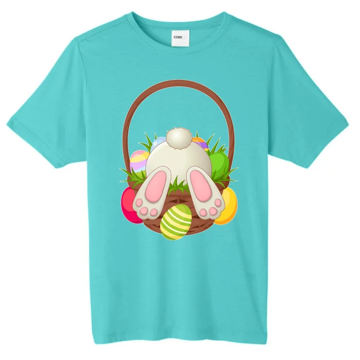 Funny Cute Easter Bunny Bottom Basket Easter Eggs ChromaSoft Performance T-Shirt