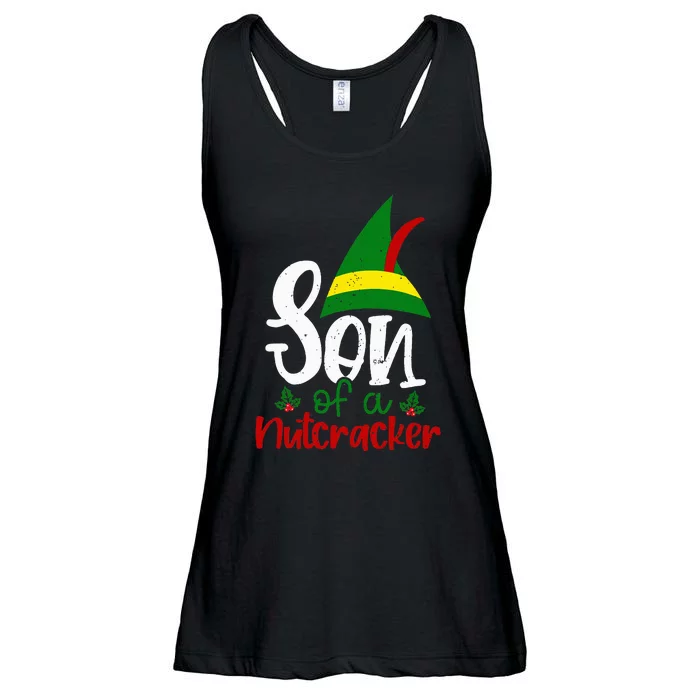 Funny Christmas Elf Son Of A Nutcracker Ladies Essential Flowy Tank