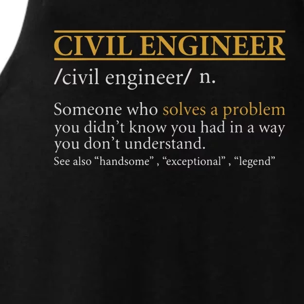 Funny CIVIL ENGINEER Definition Birthday Or Christmas Ladies Tri-Blend Wicking Tank