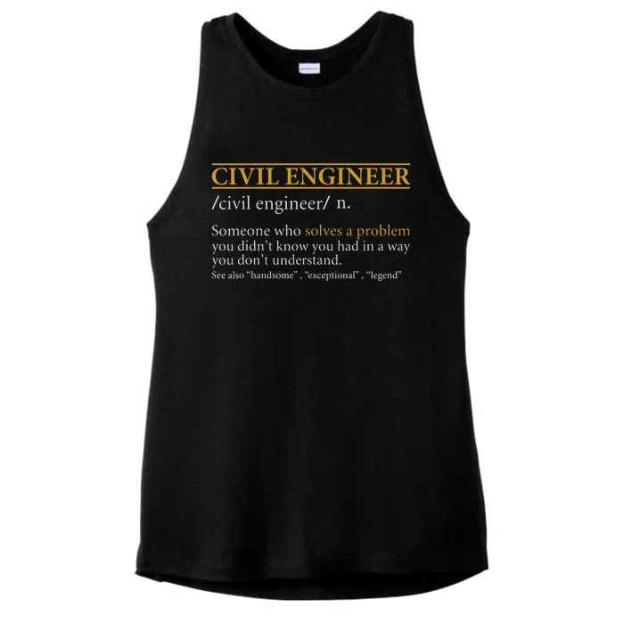 Funny CIVIL ENGINEER Definition Birthday Or Christmas Ladies Tri-Blend Wicking Tank