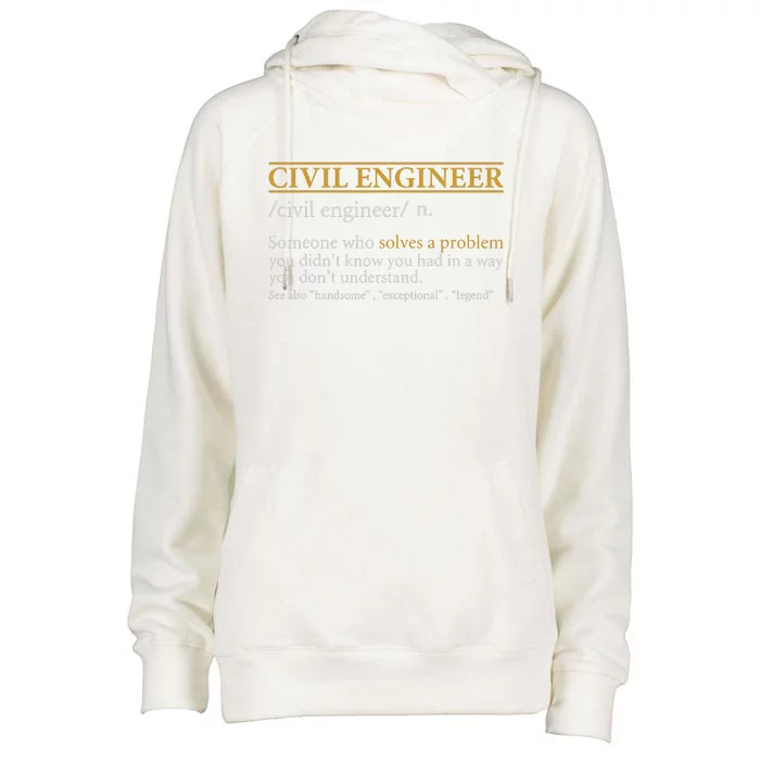 Funny CIVIL ENGINEER Definition Birthday Or Christmas Womens Funnel Neck Pullover Hood