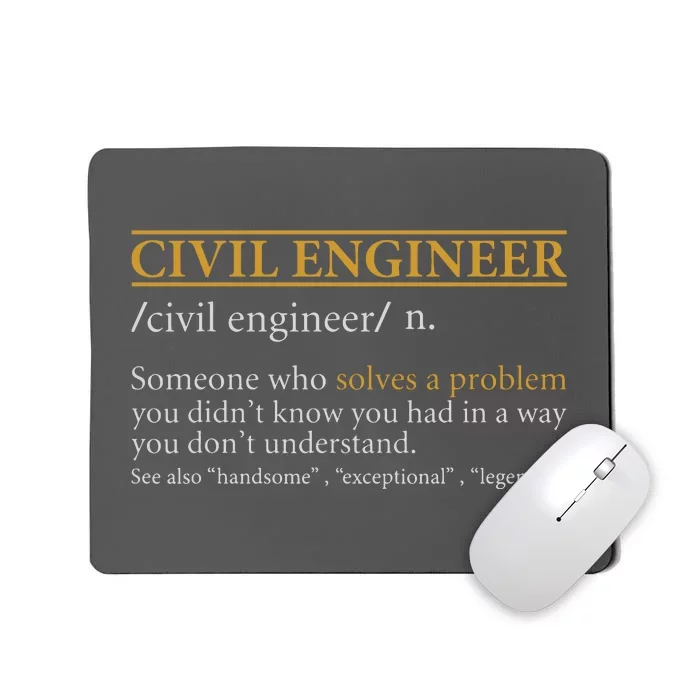 Funny CIVIL ENGINEER Definition Birthday Or Christmas Mousepad