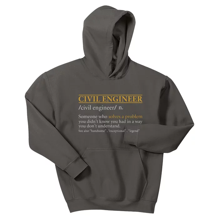 Funny CIVIL ENGINEER Definition Birthday Or Christmas Kids Hoodie