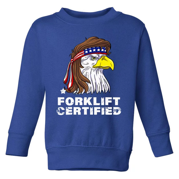 Forklift Certified Eagle Mullet Usa Fork Lift Forklift Toddler Sweatshirt