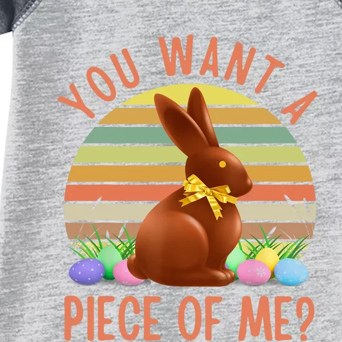 Funny Chocolate Easter Bunny You Want A Piece Of Me? Tee Infant Baby Jersey Bodysuit