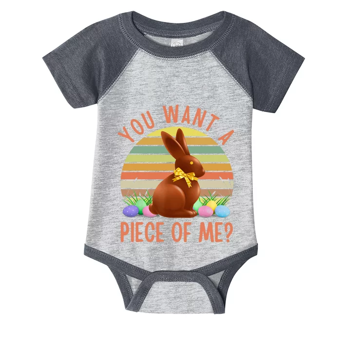 Funny Chocolate Easter Bunny You Want A Piece Of Me? Tee Infant Baby Jersey Bodysuit