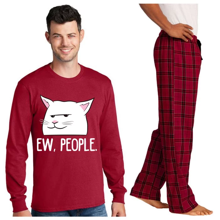 Funny Cat Ew People Love Cats Great Gift Long Sleeve Pajama Set