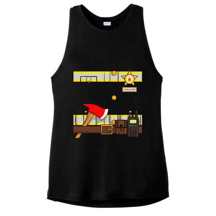 Firefighter Costume Easy Halloween Firefighting Rescuer Gift Ladies Tri-Blend Wicking Tank