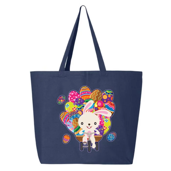 Funny Cute Easter Bunny On Bike Delivering Easter Eggs 25L Jumbo Tote