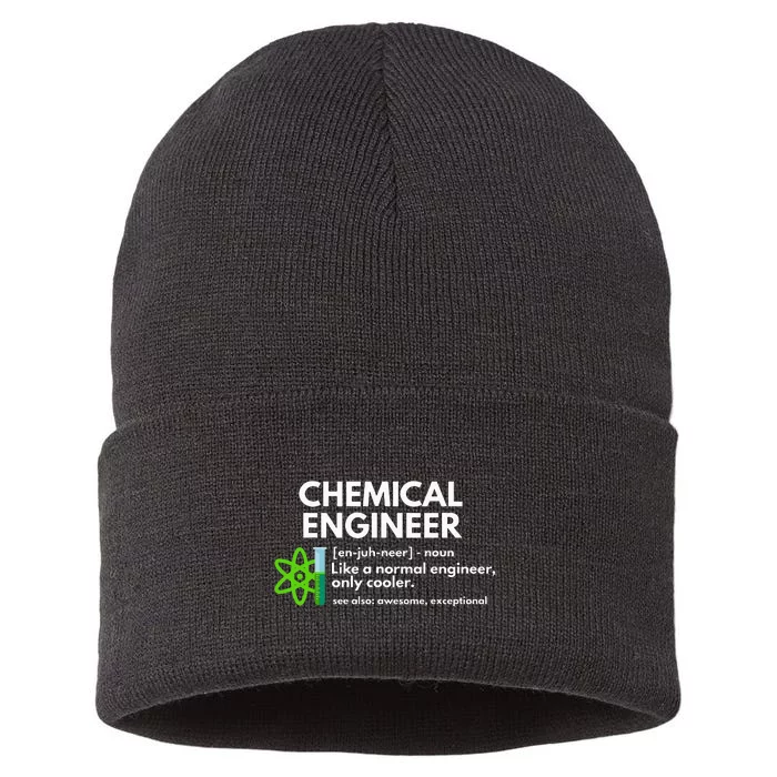 Funny Chemical Engineer Definition Engineering Sustainable Knit Beanie