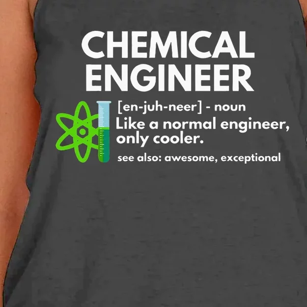 Funny Chemical Engineer Definition Engineering Women's Knotted Racerback Tank