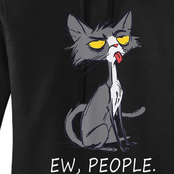 Funny Cat Ew People Meowy Cat Lovers Women's Pullover Hoodie