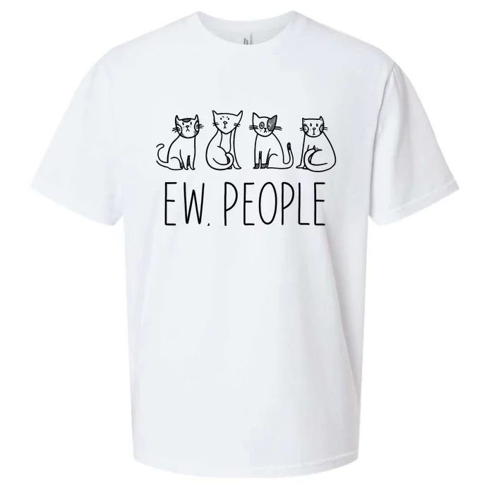 Funny Cat Ew People Cat Design, Cool Cat Tee Sueded Cloud Jersey T-Shirt