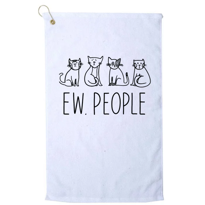 Funny Cat Ew People Cat Design, Cool Cat Tee Platinum Collection Golf Towel