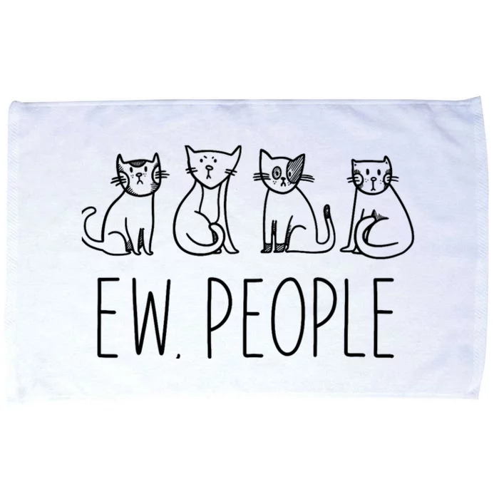 Funny Cat Ew People Cat Design, Cool Cat Tee Microfiber Hand Towel