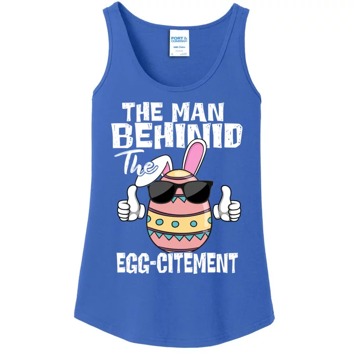 Funny Cool Easter Pregnancy Announcet New Dad Bunny Eggs Gift Ladies Essential Tank