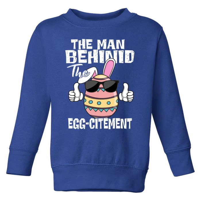 Funny Cool Easter Pregnancy Announcet New Dad Bunny Eggs Gift Toddler Sweatshirt