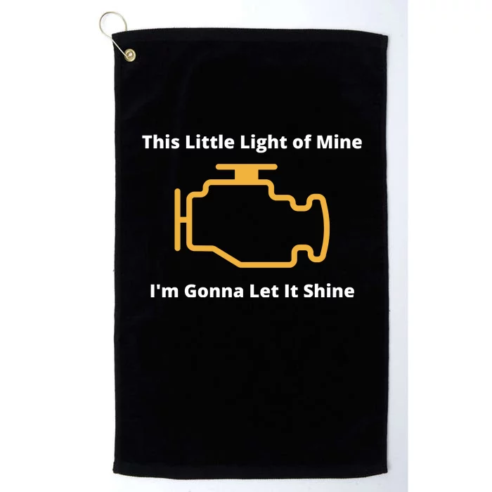 Funny Check Engine Light Car Platinum Collection Golf Towel