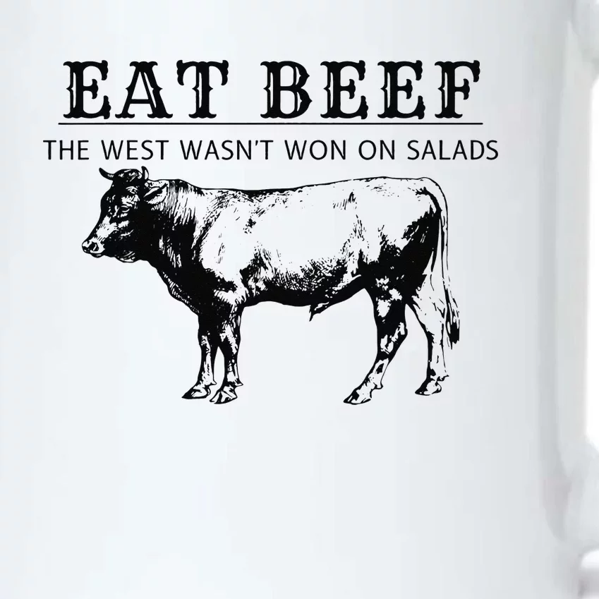 Funny Cow Eat Beef the West Wasn't Won on Salads Farm Cattle Black Color Changing Mug