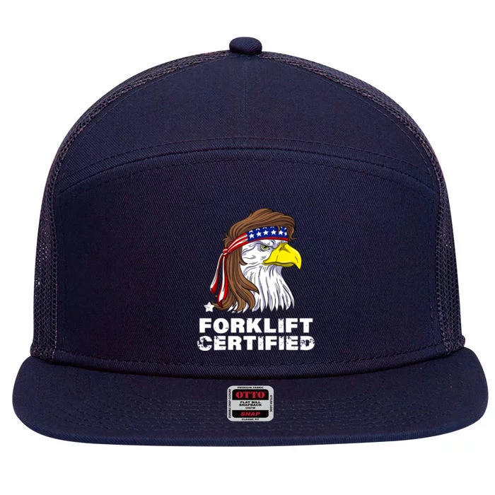 Forklift Certified Eagle Mullet Usa Fork Lift Forklift 7 Panel Mesh Trucker Snapback Hat