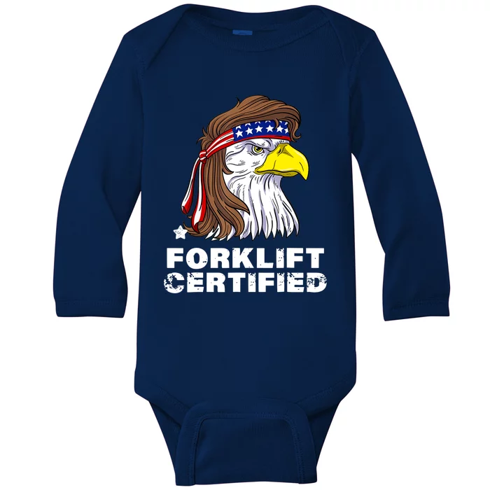 Forklift Certified Eagle Mullet Usa Fork Lift Forklift Baby Long Sleeve Bodysuit