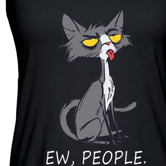 Funny Cat Ew People Meowy Cat Lovers Men Womens Gifts Ladies Essential Flowy Tank