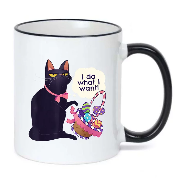 Funny Cat Easter What I Want Easter Basket Stuffers Black Color Changing Mug