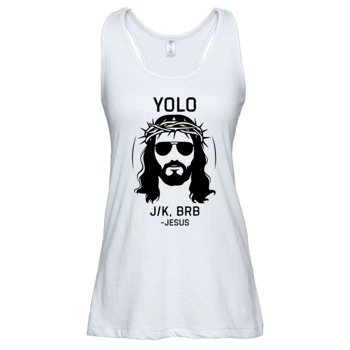 Funny Christian Easter Jesus Yolo Jk Brb Ladies Essential Flowy Tank