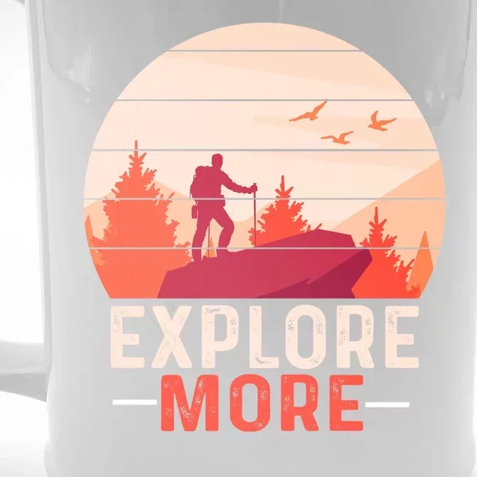 Funny Camping Explore More Front & Back Beer Stein