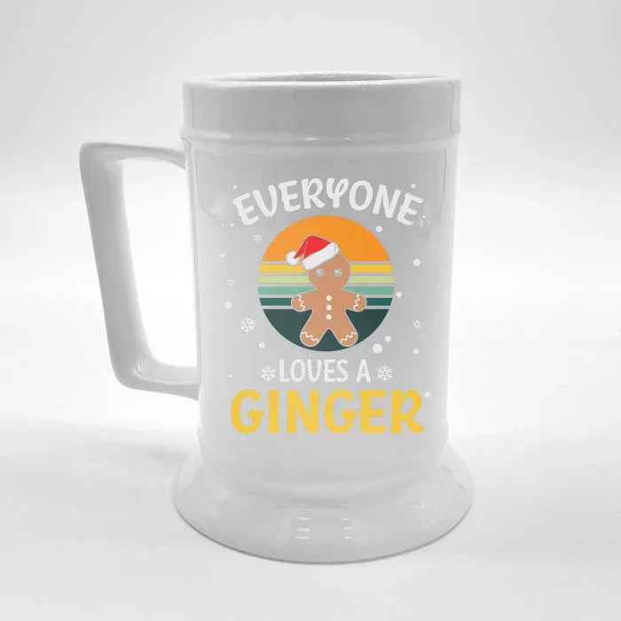 Funny Christmas Everyone Loves A Ginger Xmas Front & Back Beer Stein