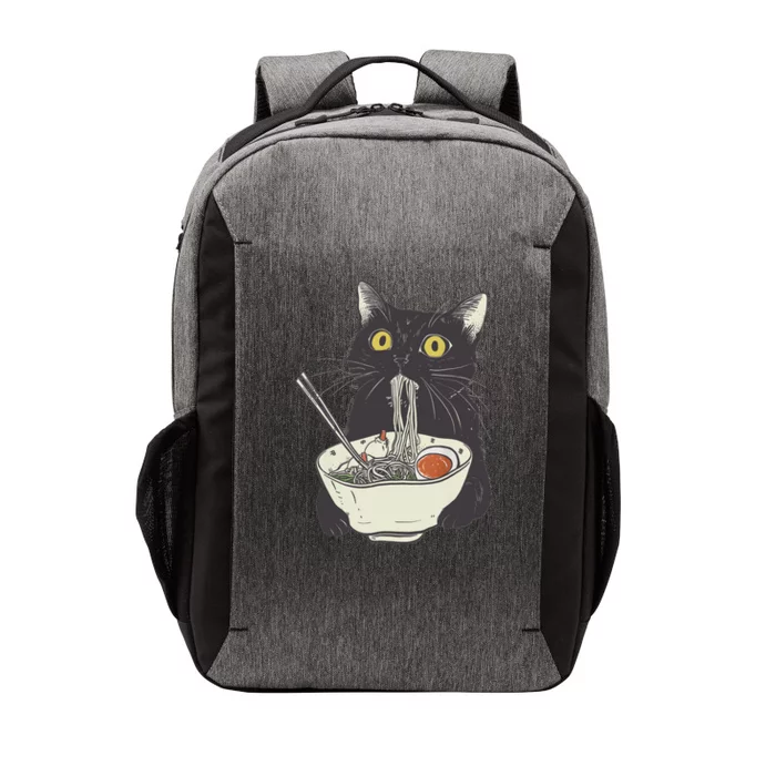 Funny Cat Eating Ramen Vintage Japanese Noodles Vector Backpack