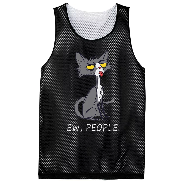 Funny Cat Ew People Meowy Cat Lovers Gifts Mesh Reversible Basketball Jersey Tank