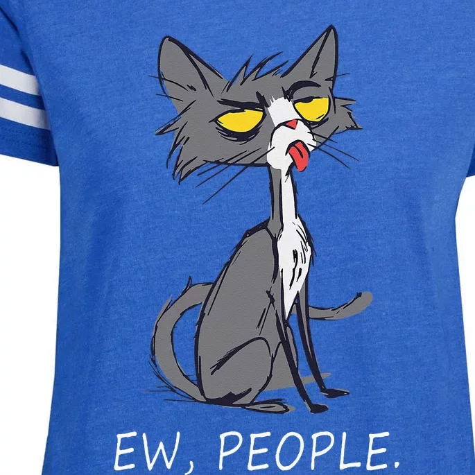 Funny Cat Ew People Meowy Cat Lovers Gifts Enza Ladies Jersey Football T-Shirt