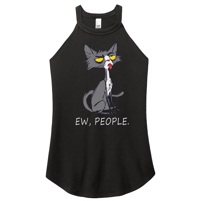 Funny Cat Ew People Meowy Cat Lovers Women’s Perfect Tri Rocker Tank